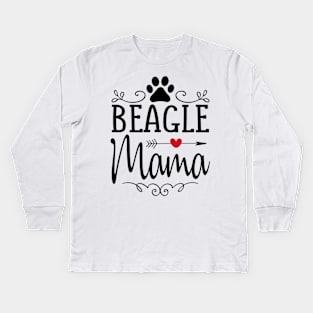 Beagle Mama Love Heart Kids Long Sleeve T-Shirt